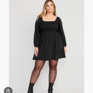 Old Navy Fit & Flare Square Neck Clip Dot Mini Dress